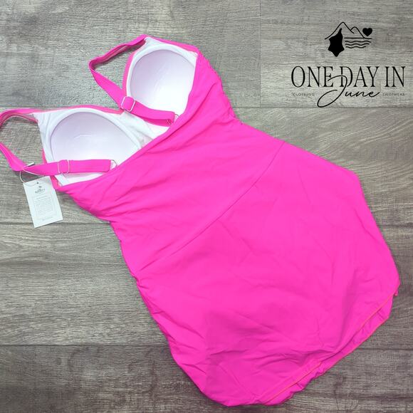 B2Prity Ruched Front One Piece Swimdress Swimsuit Size M - Picture 8 of 8